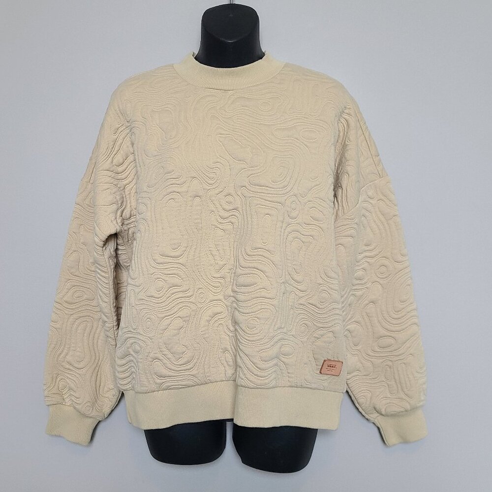 VANS Skate Maze Crew Oversized Sweatshirt XS Tan